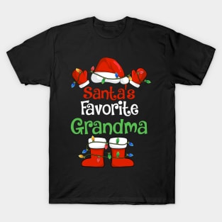 Santa's Favorite Grandma Funny Christmas Pajamas T-Shirt